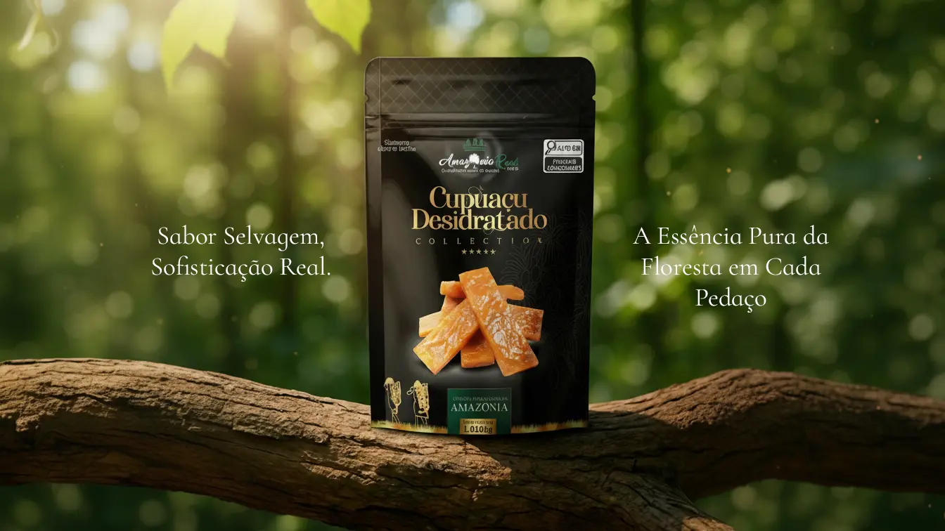 Banner Cupuaçu Desidratado Amazônia Real Nuts | Sabor Selvagem, Sofisticação Real