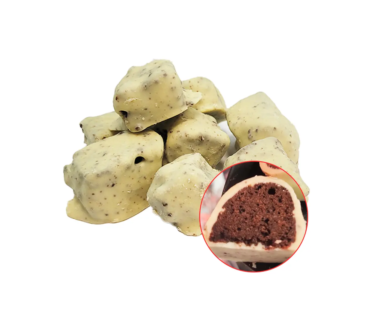 Brownie coberto c/ chocolate branco zero açúcar