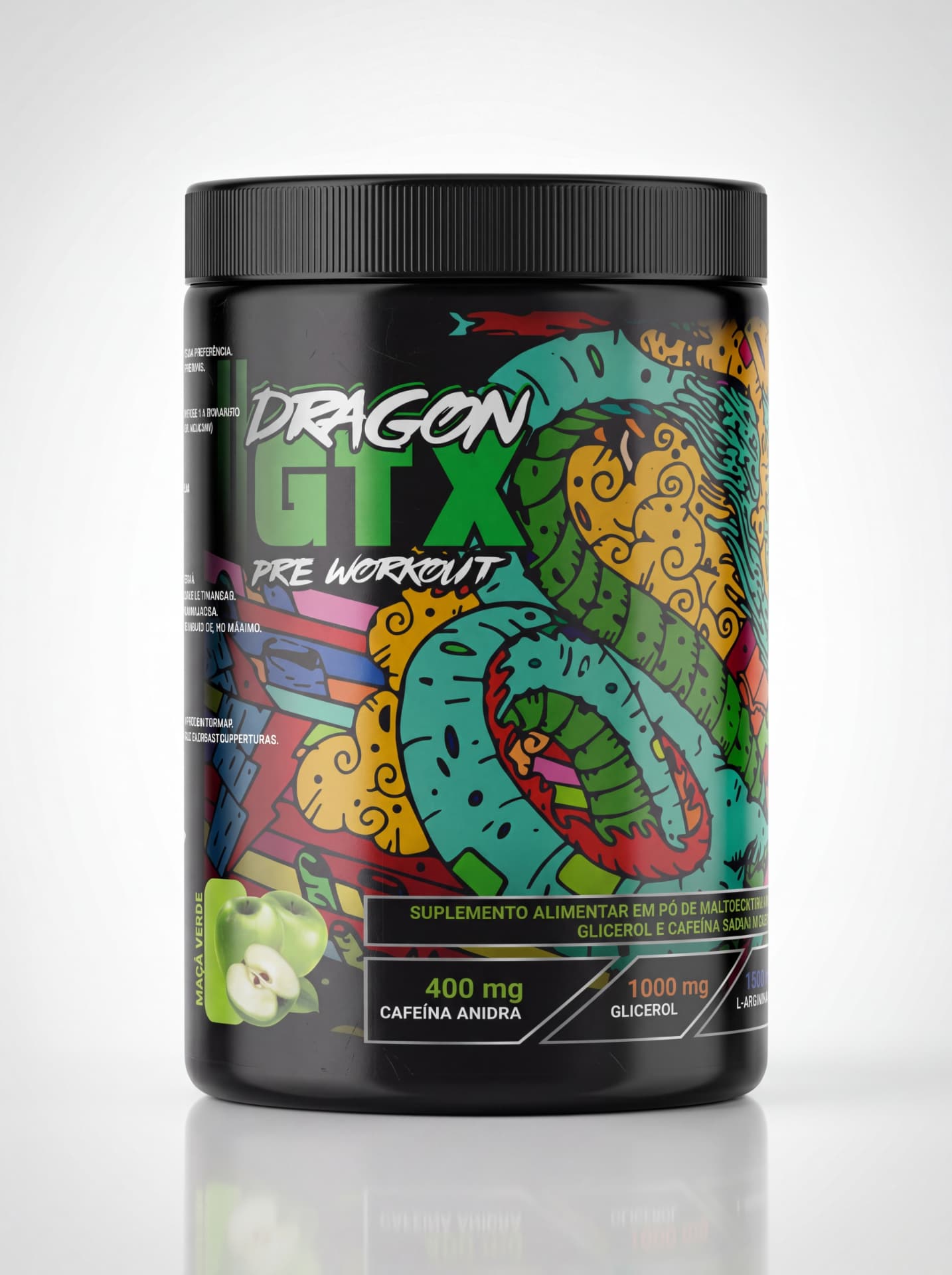 Dragon GTX Pre Workout Maçã Verde 300g